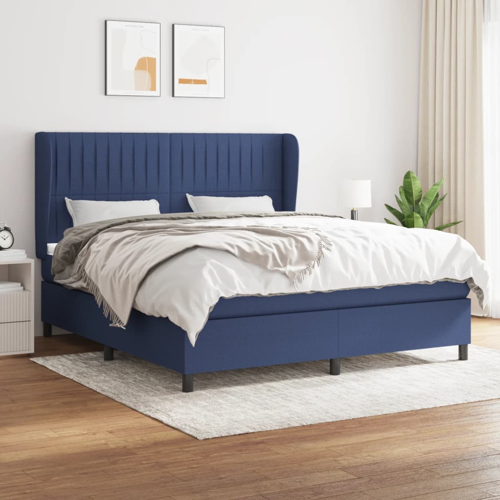 Giroletto a Molle con Materasso Blu 180x200 cm in Tessuto | homemem39