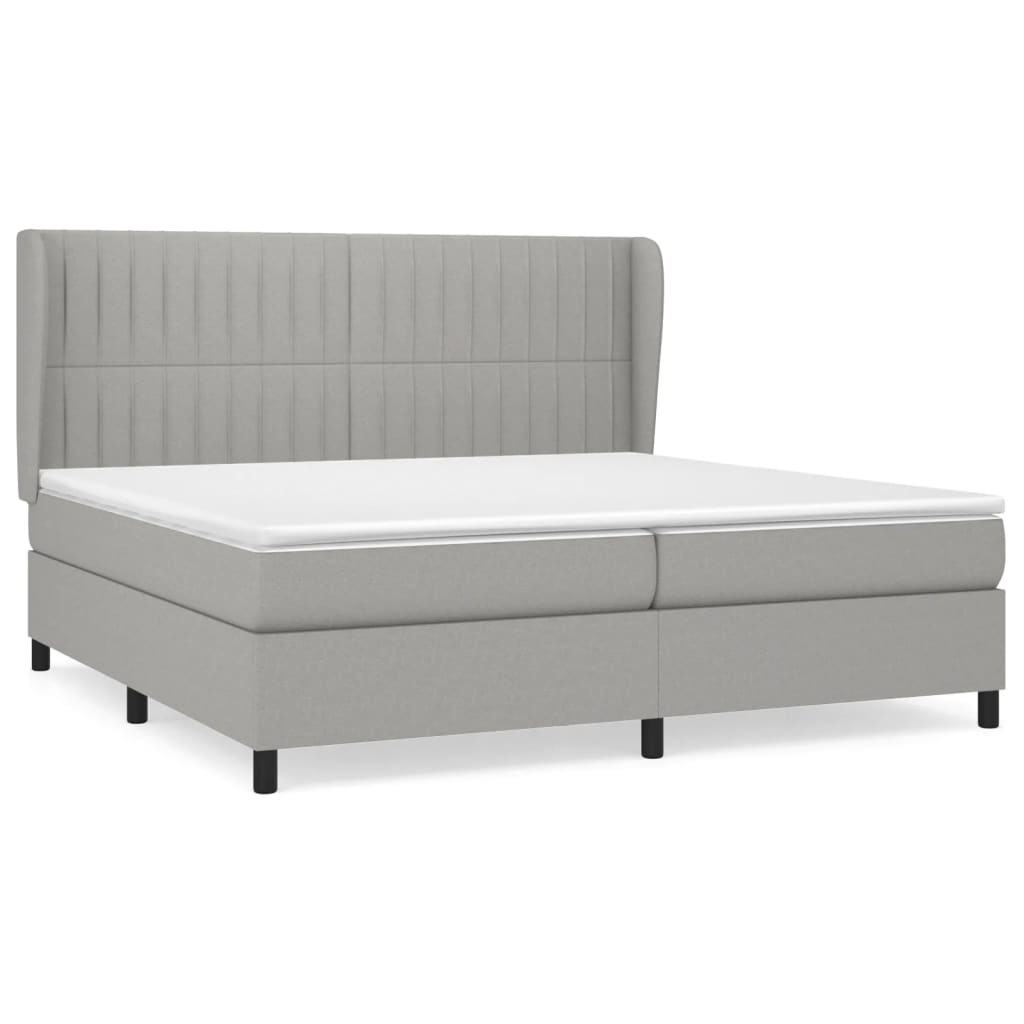 Giroletto a Molle con Materasso Grigio Chiaro 200x200cm Tessuto | homemem39