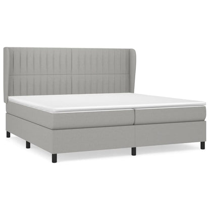 Giroletto a Molle con Materasso Grigio Chiaro 200x200cm Tessuto | homemem39
