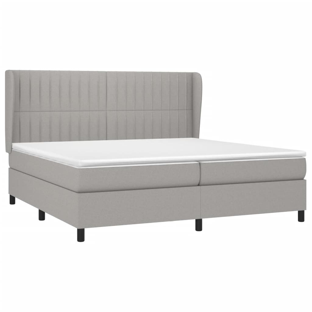 Giroletto a Molle con Materasso Grigio Chiaro 200x200cm Tessuto | homemem39
