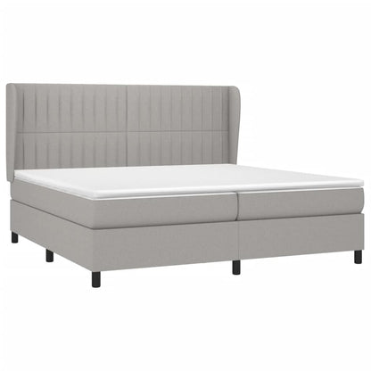 Giroletto a Molle con Materasso Grigio Chiaro 200x200cm Tessuto | homemem39