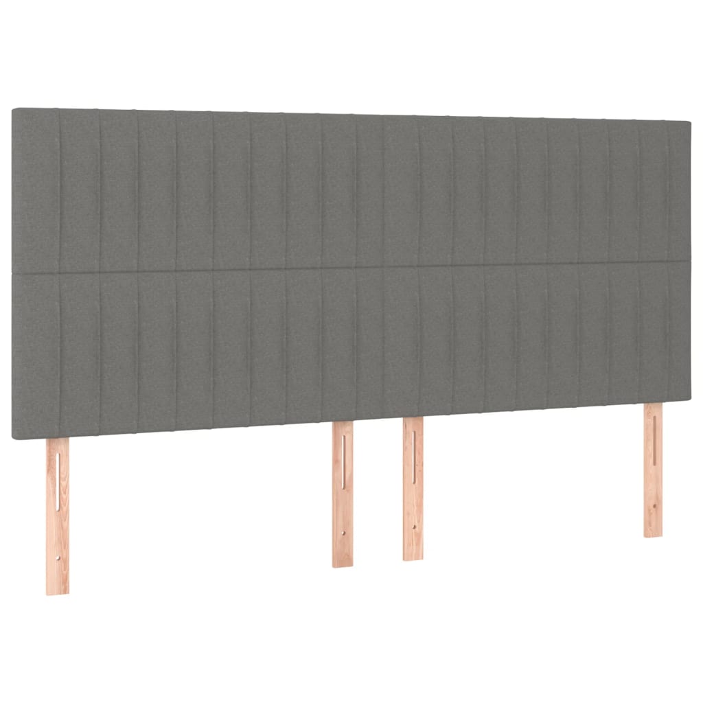 Giroletto a Molle con Materasso Grigio Scuro 200x200 cm Tessuto | homemem39