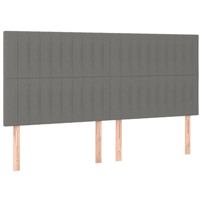 Giroletto a Molle con Materasso Grigio Scuro 200x200 cm Tessuto | homemem39