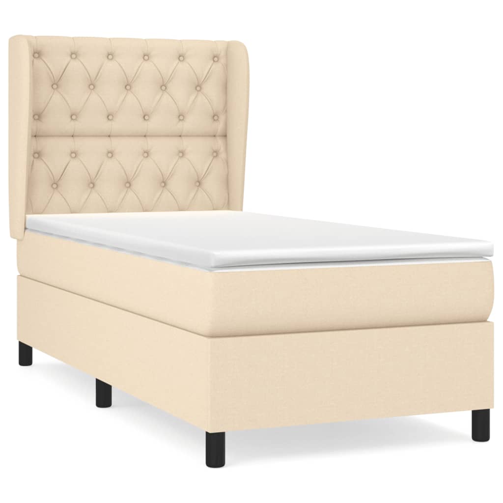 Giroletto a Molle con Materasso Crema 80x200 cm inTessuto | homemem39