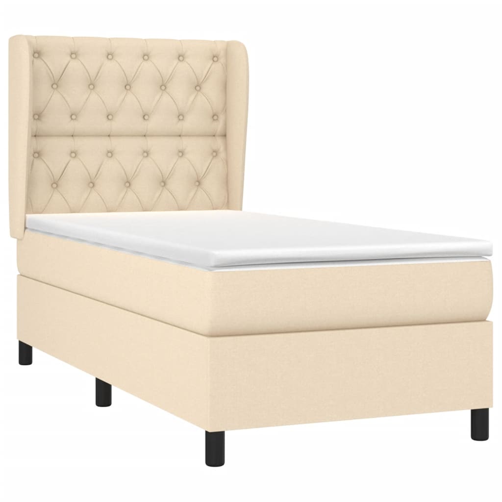 Giroletto a Molle con Materasso Crema 80x200 cm inTessuto | homemem39