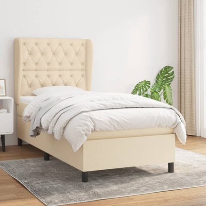Giroletto a Molle con Materasso Crema 80x200 cm inTessuto | homemem39