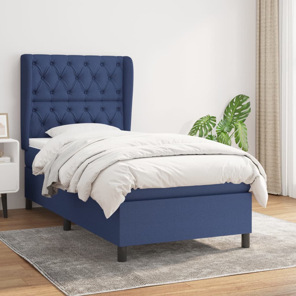 Giroletto a Molle con Materasso Blu 80x200 cm inTessuto | homemem39
