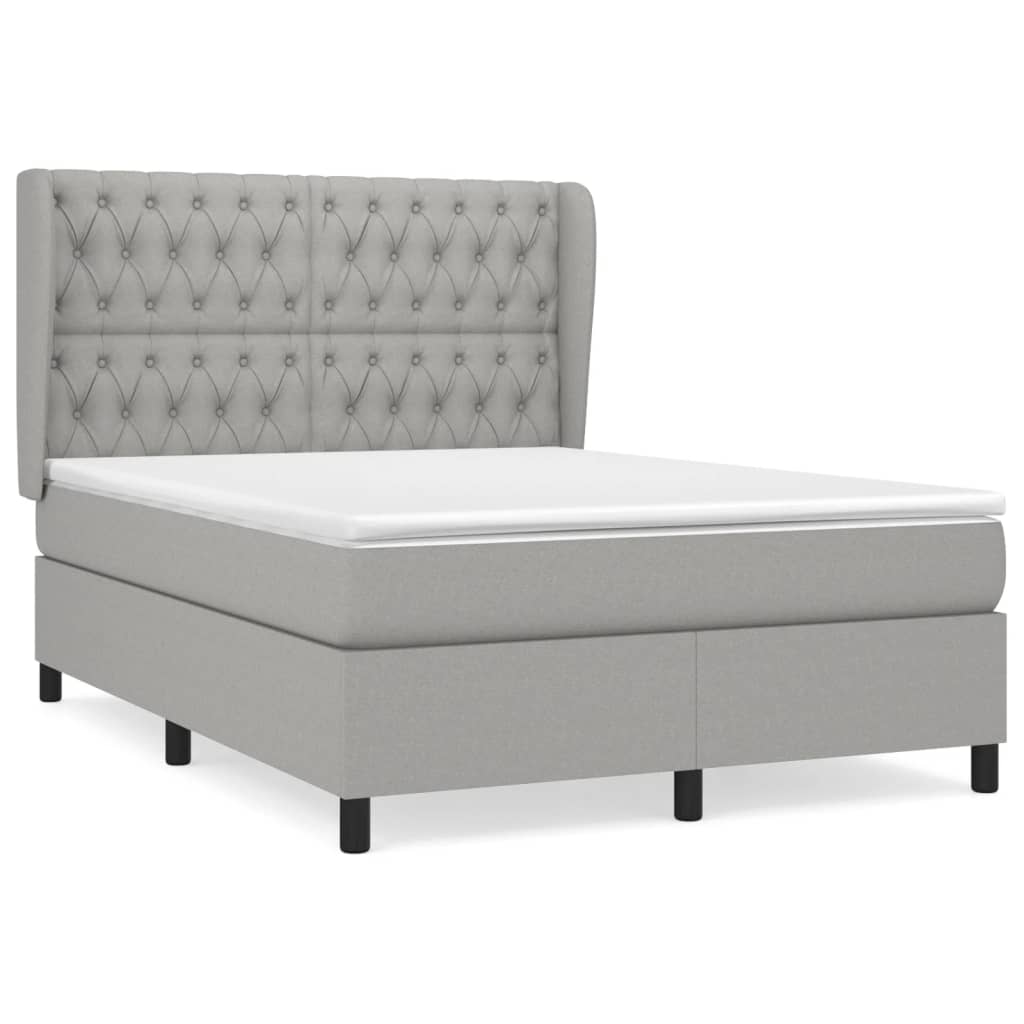 Giroletto a Molle con Materasso Grigio Chiaro 140x190cm Tessuto | homemem39