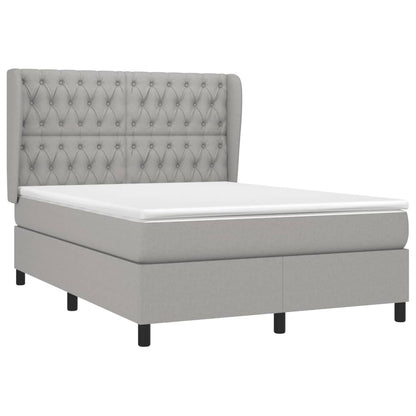 Giroletto a Molle con Materasso Grigio Chiaro 140x190cm Tessuto | homemem39