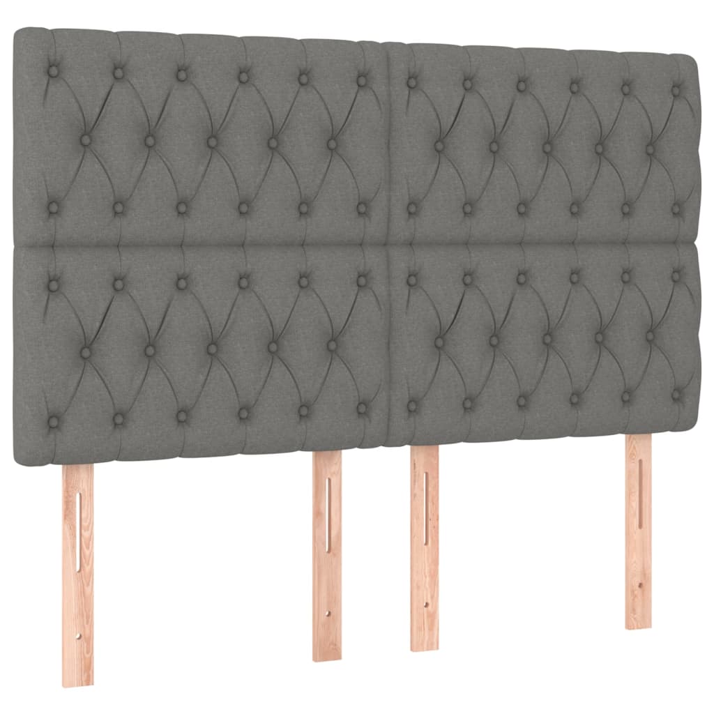 Giroletto a Molle con Materasso Grigio Scuro 140x190 cm Tessuto | homemem39