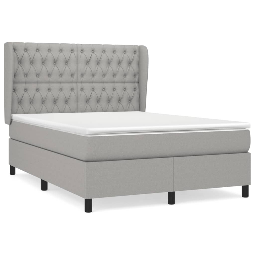 Giroletto a Molle con Materasso Grigio Chiaro 140x200cm Tessuto | homemem39