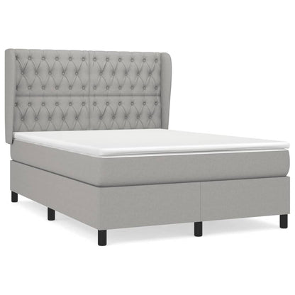 Giroletto a Molle con Materasso Grigio Chiaro 140x200cm Tessuto | homemem39