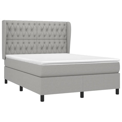 Giroletto a Molle con Materasso Grigio Chiaro 140x200cm Tessuto | homemem39