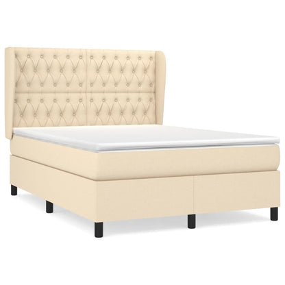 Giroletto a Molle con Materasso Crema 140x200 cm in Tessuto | homemem39