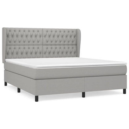 Giroletto a Molle con Materasso Grigio Chiaro180x200 cm Tessuto | homemem39