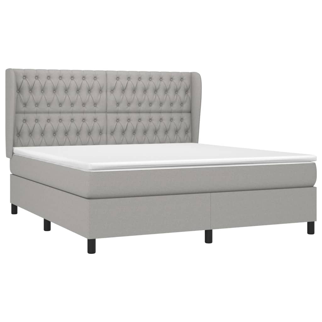 Giroletto a Molle con Materasso Grigio Chiaro180x200 cm Tessuto | homemem39