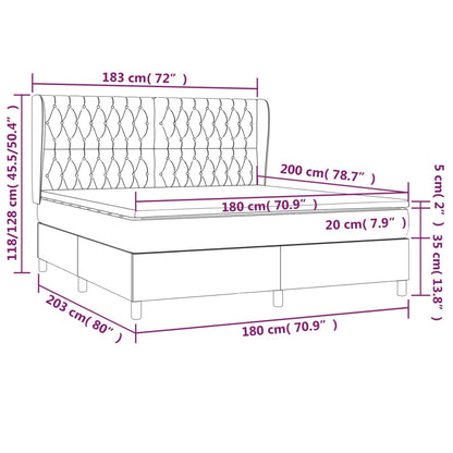 Giroletto a Molle con Materasso Marrone Scuro 180x200cm Tessuto | homemem39