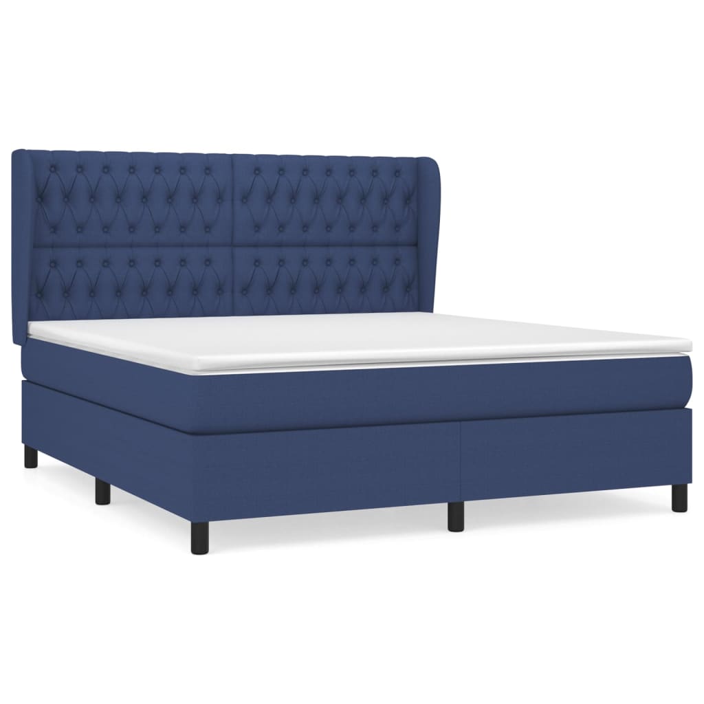 Giroletto a Molle con Materasso Blu 180x200 cm in Tessuto | homemem39