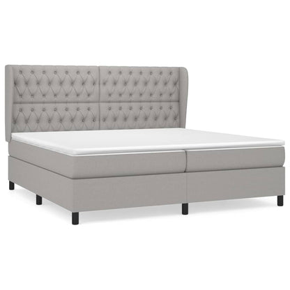 Giroletto a Molle con Materasso Grigio Chiaro 200x200cm Tessuto | homemem39