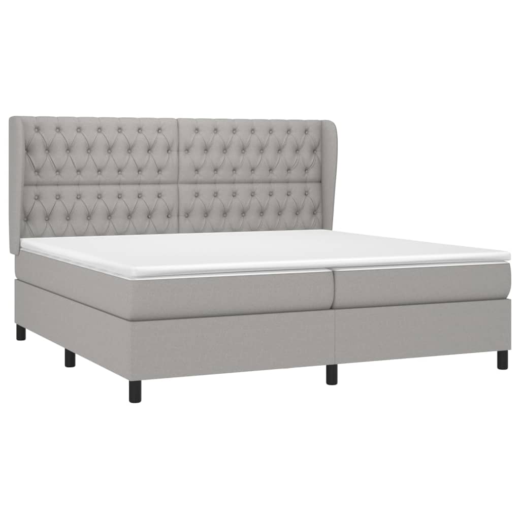 Giroletto a Molle con Materasso Grigio Chiaro 200x200cm Tessuto | homemem39