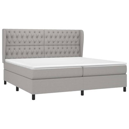 Giroletto a Molle con Materasso Grigio Chiaro 200x200cm Tessuto | homemem39