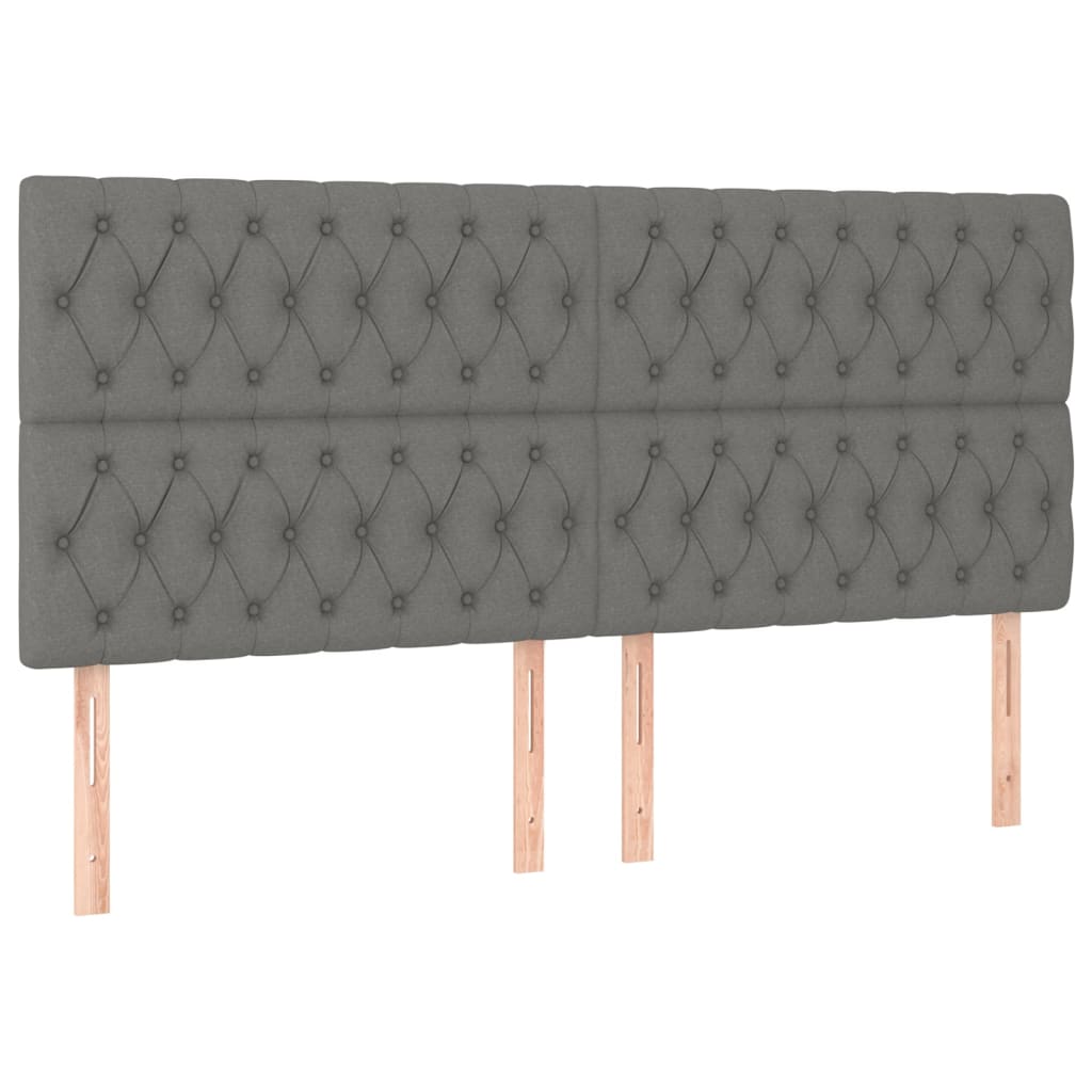 Giroletto a Molle con Materasso Grigio Scuro 200x200 cm Tessuto | homemem39
