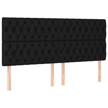 Giroletto a Molle con Materasso Nero 200x200 cm in Tessuto | homemem39