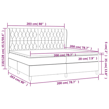 Giroletto a Molle con Materasso Marrone Scuro 200x200cm Tessuto | homemem39