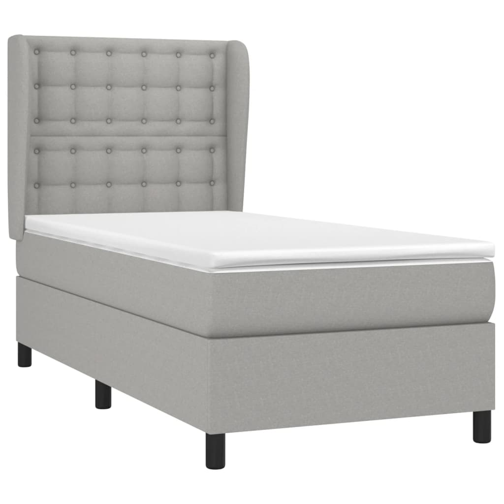 Giroletto a Molle con Materasso Grigio Chiaro 80x200 cm Tessuto | homemem39