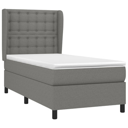 Giroletto a Molle con Materasso Grigio Scuro 80x200 cm Tessuto | homemem39