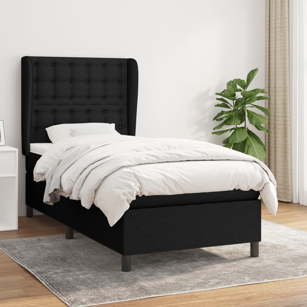 Giroletto a Molle con Materasso Nero 80x200 cm inTessuto | homemem39