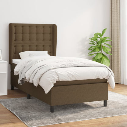 Giroletto a Molle con Materasso Marrone Scuro 80x200 cm Tessuto | homemem39