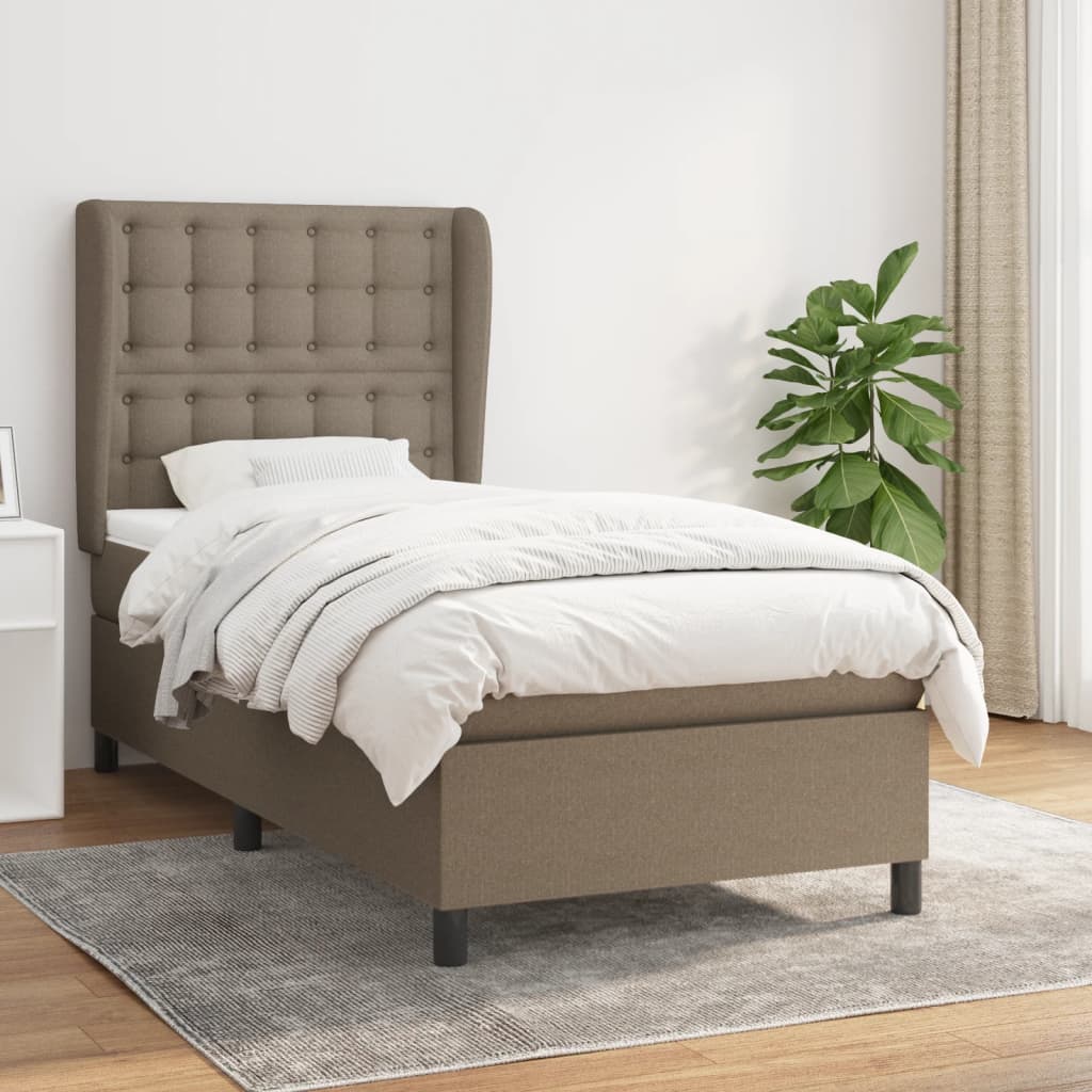 Giroletto a Molle con Materasso Tortora 90x190 cm in Tessuto | homemem39