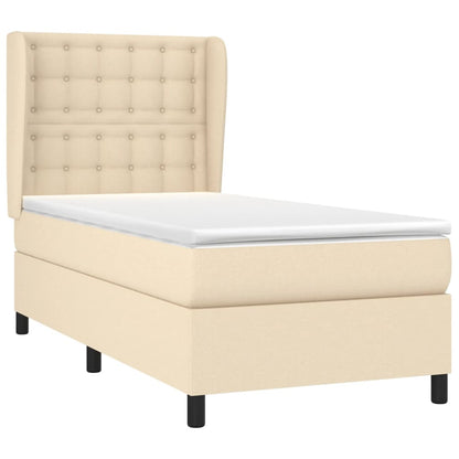 Giroletto a Molle con Materasso Crema 90x190 cm in Tessuto | homemem39