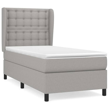 Giroletto a Molle con Materasso Grigio Chiaro 90x200 cm Tessuto | homemem39