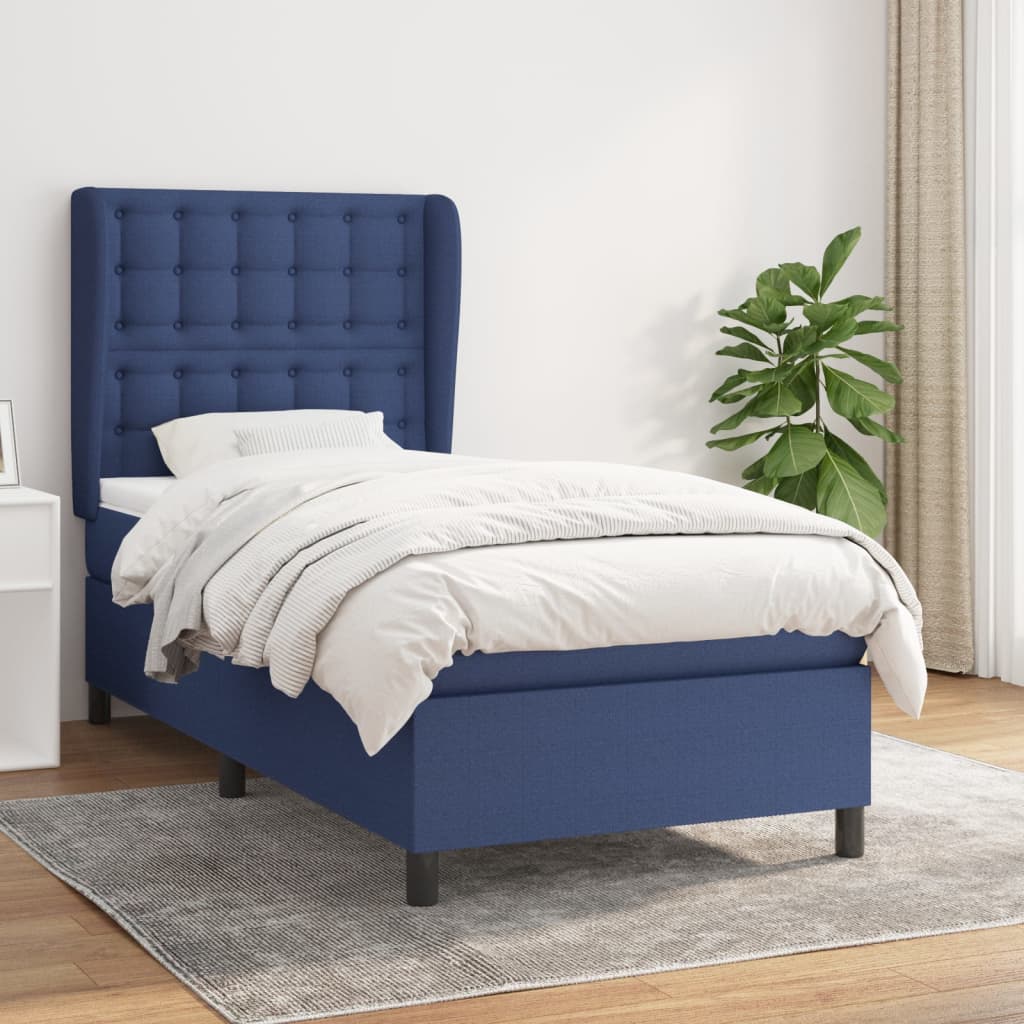 Giroletto a Molle con Materasso Blu 90x200 cm inTessuto | homemem39