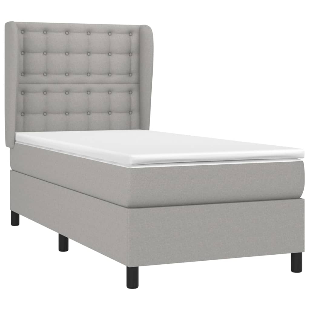 Giroletto a Molle con Materasso Grigio Chiaro100x200 cm Tessuto | homemem39