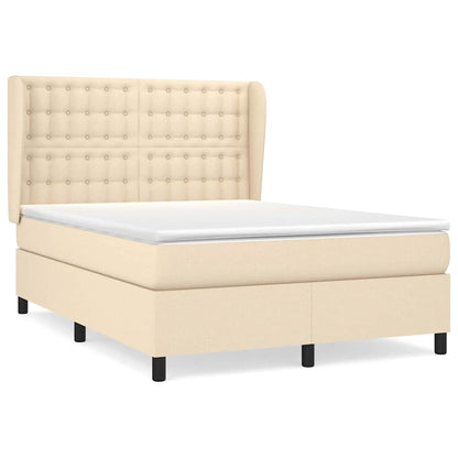 Giroletto a Molle con Materasso Crema 140x19 cm in Tessuto