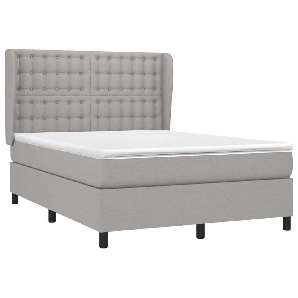 Giroletto a Molle con Materasso Grigio Chiaro 140x200cm Tessuto | homemem39