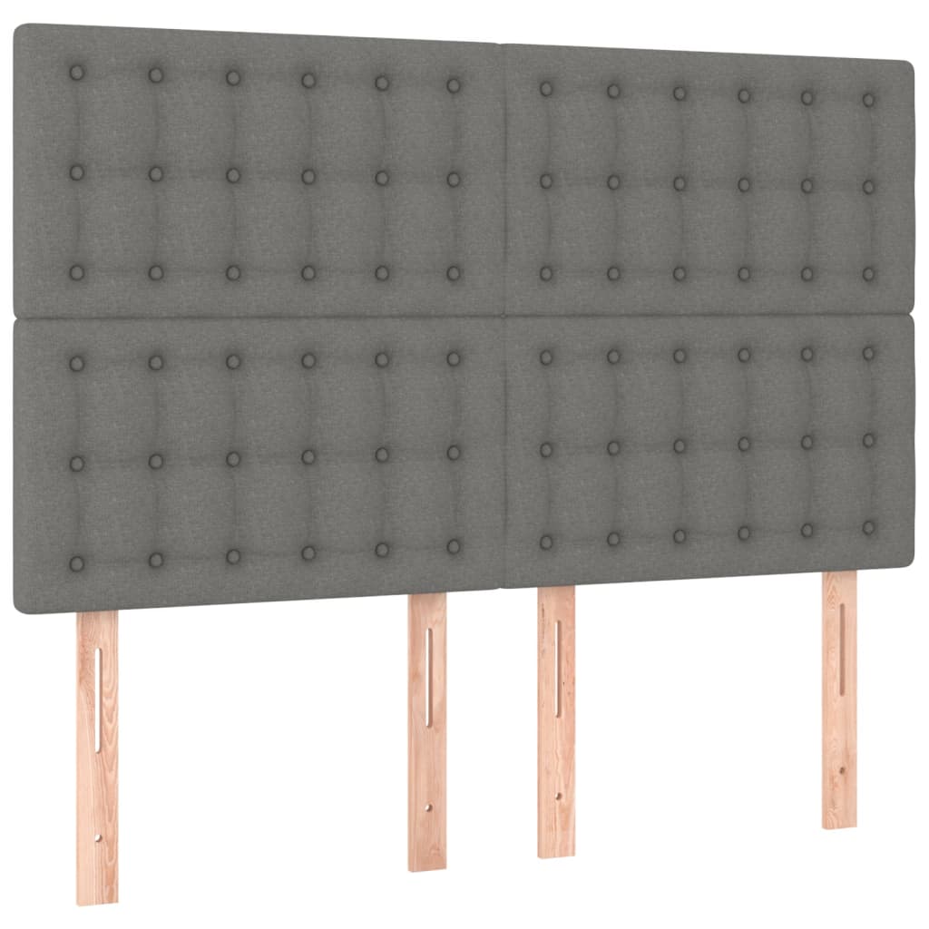 Giroletto a Molle con Materasso Grigio Scuro 140x200cm Tessuto | homemem39