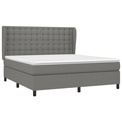 Giroletto a Molle con Materasso Grigio Scuro 160x200 cm Tessuto | homemem39
