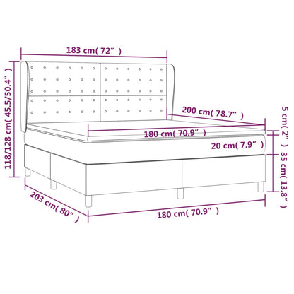 Giroletto a Molle con Materasso Blu 180x200 cm in Tessuto | homemem39
