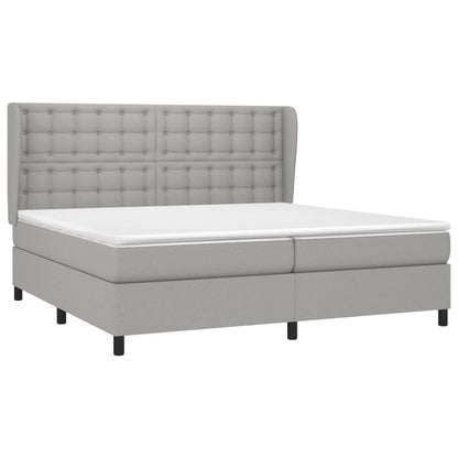 Giroletto a Molle con Materasso Grigio Chiaro 200x200cm Tessuto | homemem39