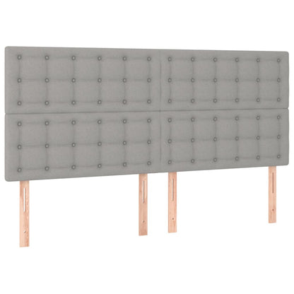 Giroletto a Molle con Materasso Grigio Chiaro 200x200cm Tessuto | homemem39