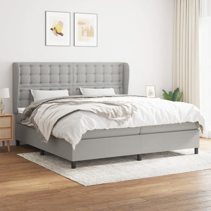 Giroletto a Molle con Materasso Grigio Chiaro 200x200cm Tessuto | homemem39