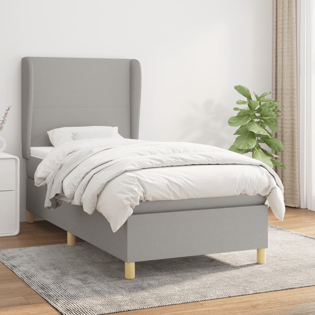 Giroletto a Molle con Materasso Grigio Chiaro 80x200 cm Tessuto | homemem39