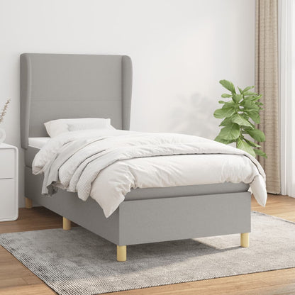 Giroletto a Molle con Materasso Grigio Chiaro 80x200 cm Tessuto | homemem39