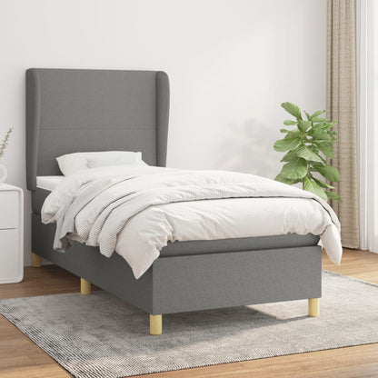 Giroletto a Molle con Materasso Grigio Scuro 80x200 cm Tessuto | homemem39