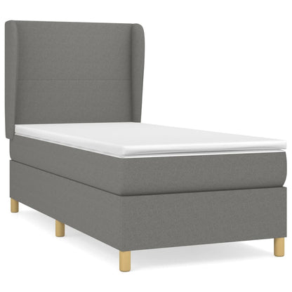 Giroletto a Molle con Materasso Grigio Scuro 90x200 cm Tessuto | homemem39