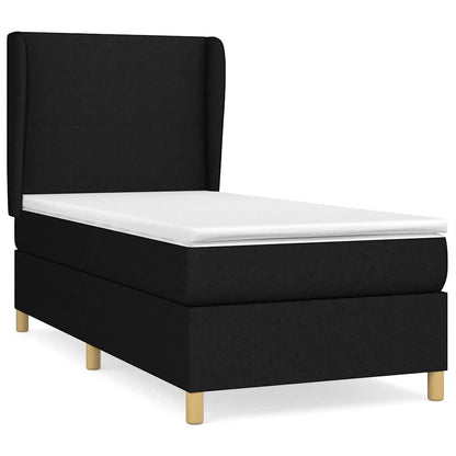 Giroletto a Molle con Materasso Nero 90x200 cm in Tessuto | homemem39